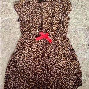H&M Girls 7/8 Brown Animal Print Dress - Kids